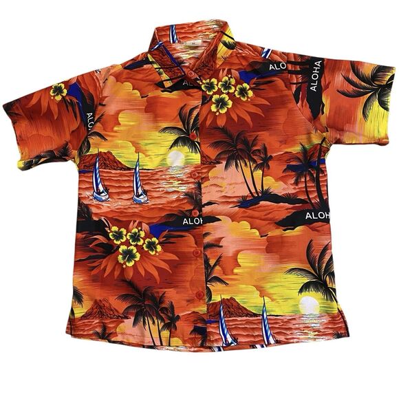 La La Leela Hawaiian Shirt Aloha 100% Terivoile Button Up Short Sleeve  Size S - Picture 3 of 11